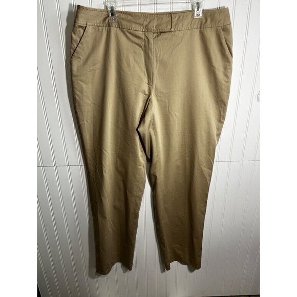 Alfani Womens Lined Dress Pants, Beige, 16 W Cotton Blend - Picture 1 of 6